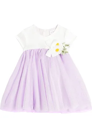 MONNALISA Bebé - vestido de tul con aplique floral