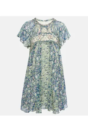 Isabel Marant Vestido corto Odile de seda estampado