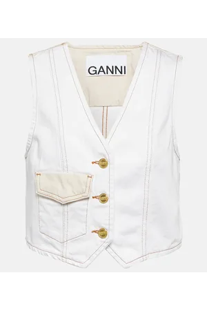 Ganni Chaleco cropped de denim