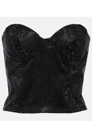 Costarellos Top bustier con cristales