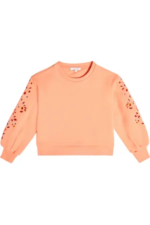 Chloé Chloé Kids Sudadera de algodón con bordado inglés