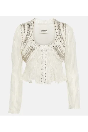 Isabel Marant Chaqueta cropped Olaya de seda adornada