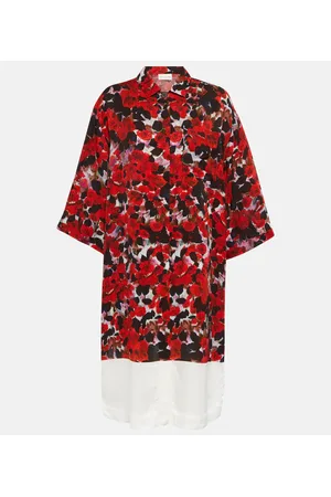 DRIES VAN NOTEN Vestido camisero con estampado floral