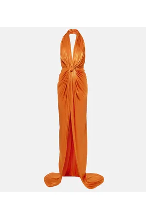 Costarellos Vestido de fiesta de seda fruncido