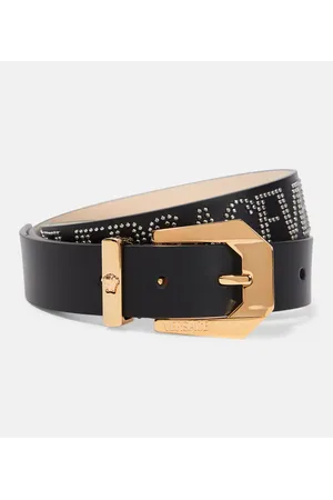 VERSACE Cinturón de piel con tachuelas