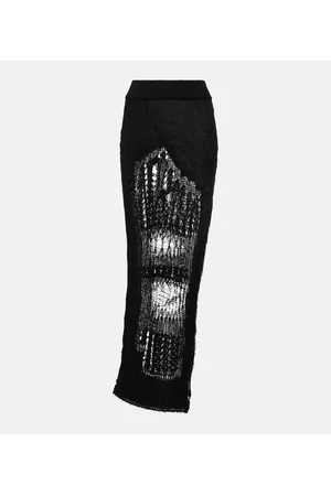 Rick Owens Falda larga en mezcla de mohair
