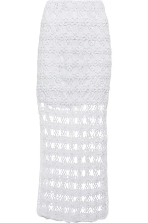 ANNA KOSTUROVA Falda midi Rosette en croché de algodón