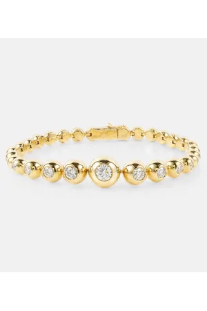 Melissa Kaye Brazalete tenis Audrey Graduated de oro de 18 ct con diamantes