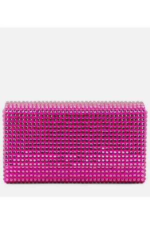 Amina Muaddi Clutch Superamini Paloma adornado