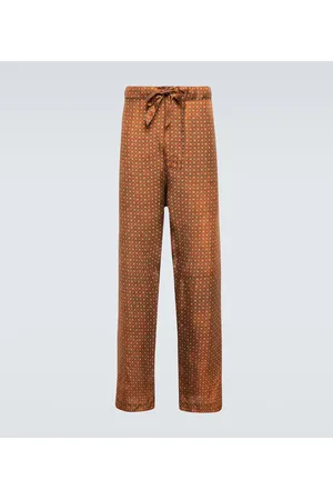 Maison Margiela Pantalón de seda estampado
