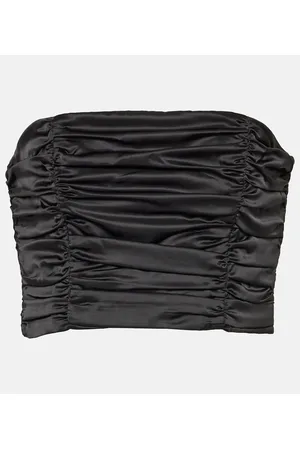 ROTATE Crop top de satén fruncido