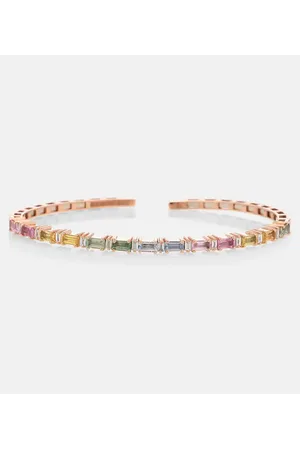 Suzanne Kalan Brazalete de oro rosa 18 ct con piedras preciosas