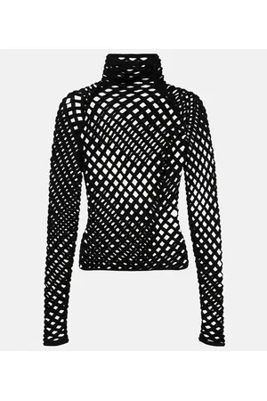 Alaïa Alaïa Top de cuello alto de punto calado