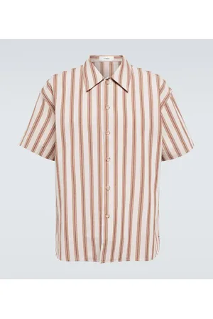 COMMAS Camisa de algodón y lino a rayas