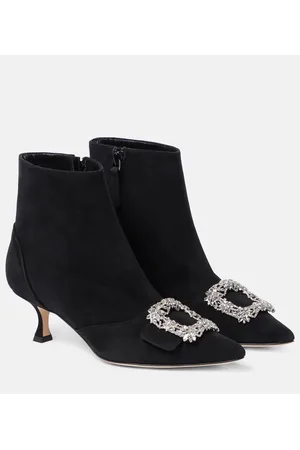 Manolo Blahnik Botines Baylow de ante adornados