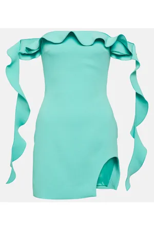 DAVID KOMA Vestido corto con volantes