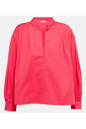 CO Blusa de algodón n cuello en pi