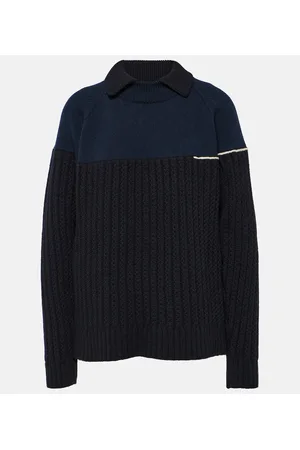 Victoria Beckham Jersey de lana con cuello doble