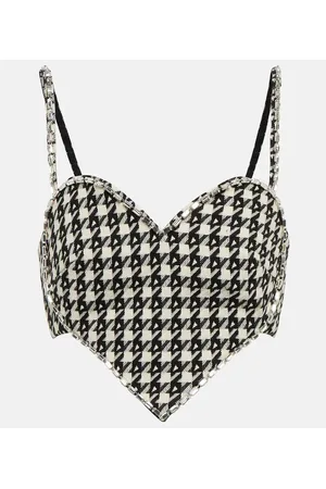 AREA Crop top a cuadros adornado