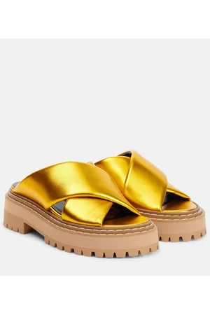 Proenza Schouler Sandalias de piel metalizada