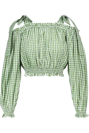 ALEXANDRA MIRO Crop top de algodón a cuadros