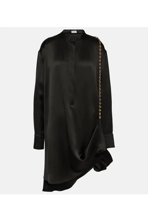 Loewe Vestido camisero de satén con cadena