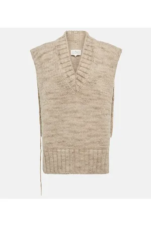 Maison Margiela Chaleco de alpaca, algodón y lana