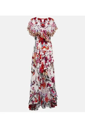 Camilla Vestido wrap de seda floral