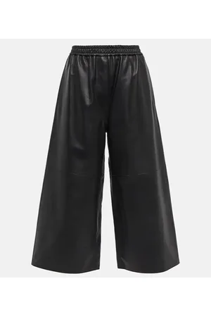 Loewe Pantalones de piel cropped