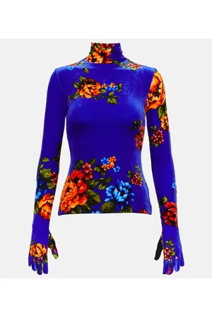 Vetements Top de terciopelo con guantes