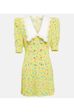 Alessandra Rich Vestido corto de seda floral
