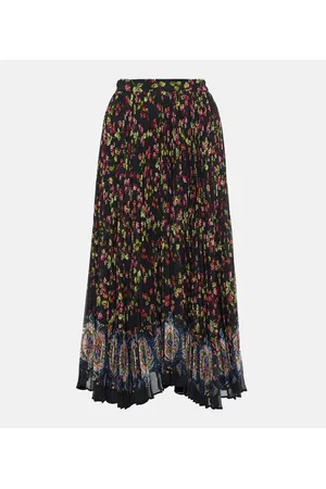 Etro Falda midi plisada de tiro alto