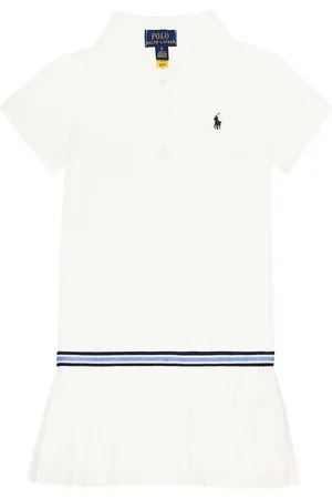Ralph Lauren Vestido polo en mezcla de algodón plisado