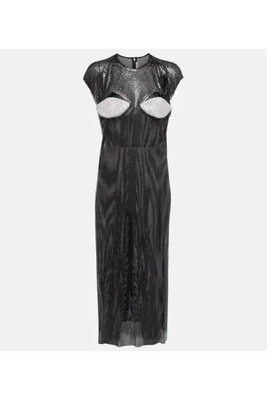 Christopher Kane Vestido midi con cristales y aberturas