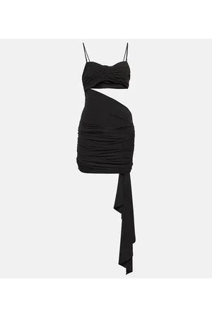 OFF-WHITE Vestido corto de crepé con aberturas