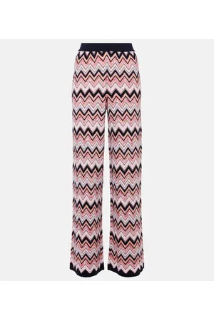 Missoni Pantalones anchos de tiro alto en zigzag