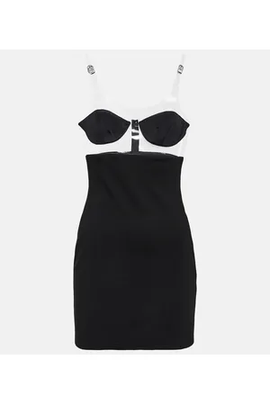 Christopher Kane Vestido corto en jersey y PVC