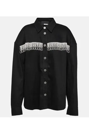 ROTATE Chaqueta en denim oversized adornada