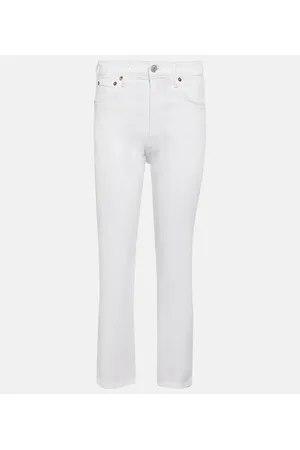 AGOLDE Jeans cropped Riley de tiro alto