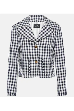 Etro Blazer cropped a cuadros vichy