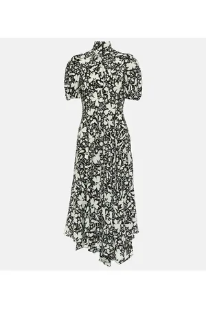 Stella McCartney Vestido midi de seda floral