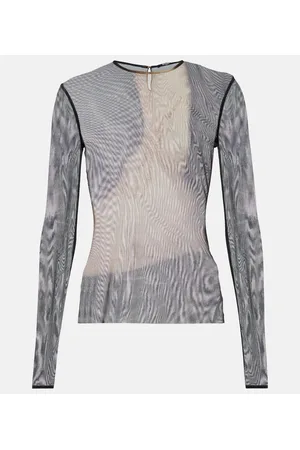 Balmain Top de tul con motivo