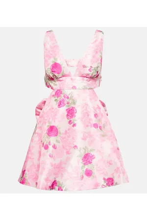 LOVESHACKFANCY Vestido corto Till floral con abertura
