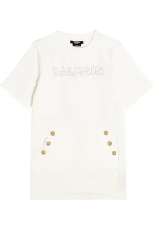 Balmain Vestido de jersey de algodón con botones