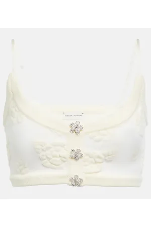 MAGDA BUTRYM Crop top en mezcla de lana bordado