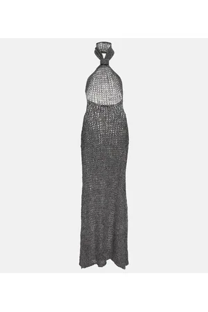 ANN DEMEULEMEESTER Vestido largo en mezcla de alpaca