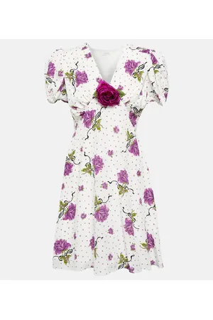 RODARTE Vestido corto de seda con flores