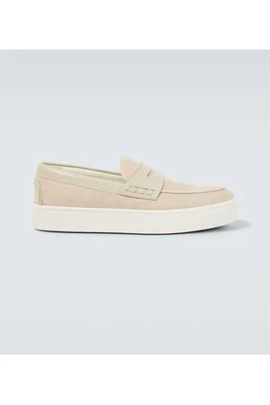 Christian Louboutin Mocasines Paqueboat de lona y piel
