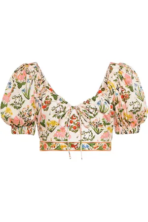 Agua by Agua Bendita Crop top Palmarosa de algodón floral