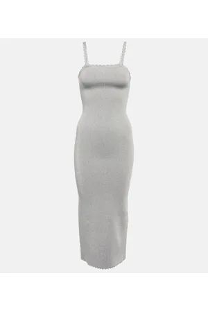Victoria Beckham Vestido midi festoneado